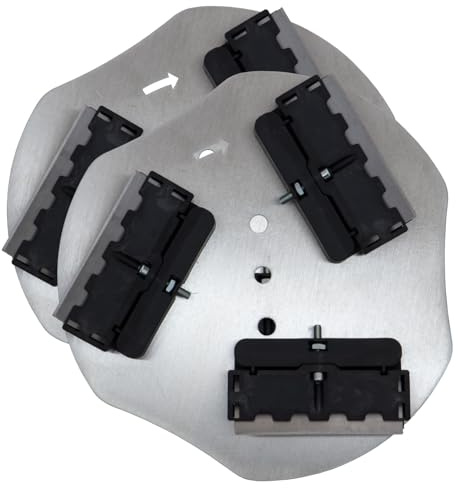 ROKAMAT Lot de 2 plateaux grattoirs avec système de lames interchangeables – Ø 200 mm – Lot de 2 disques à gratter pour enlever le papier peint, le nettoyage du coffrage ou pour d'autres travaux de