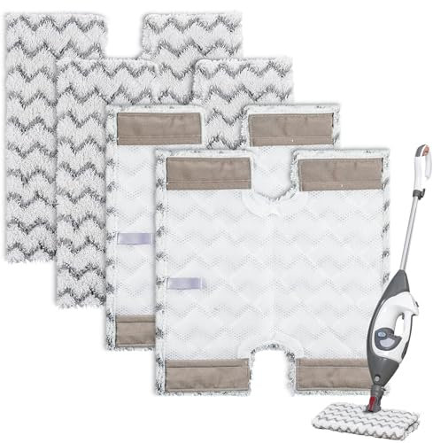 ALIANSHENG 4Pack Microfiber Steam Mop Pads Replacement, Compatible with Shark S6001UK S6003UK S6005UK Klik n' Flip Steam Cleaner Machine Washable Cleaning Pads Pocket Mop