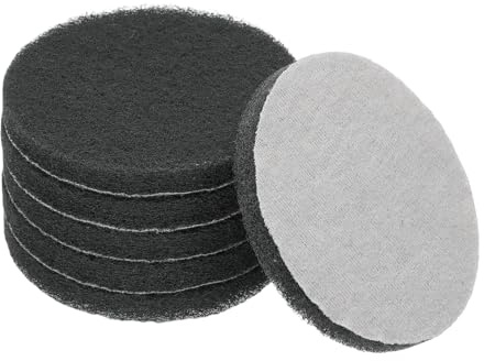 YELARXI Power Scrub Pads, Scrubbing Pads 800 Grits Scouring Discs - Fitting for (Home Kitchen Cleaning - Drill Attachment - Scrubber Replacement) 6 Pcs & 5 Inch & Dark Gray