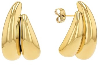 Amor Creole für Damen, Edelstahl, 25 mm, gold, Geschenkidee, kommt in Schmuck Geschenk Box, 2100175