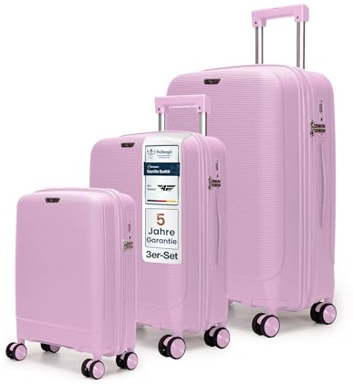 4FLY Leichter Hartschalen-Reisekoffer Set 3-teilig (M/L/XL) – Koffer Set mit TSA-Schloss, 4 Spinner-Doppelrollen & Aluminium-Teleskopgriff, Reisegepäck Set mit Handgepäck & Aufgabegepäck