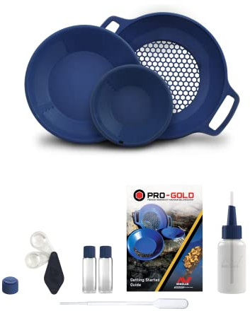 Minelab PRO-Gold - Kit panning con 2 padelle dorate, classificatore e altro