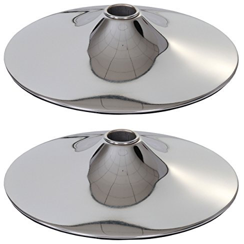 Mendler 2er-Set Fußteller Fußplatte Fuß für Barhocker Barstuhl Drehstuhl Esszimmerstuhl, Chrom - Ø 41cm