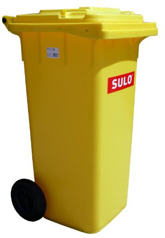 SULO Cubo de Basura 2 Ruedas, contenedor a Basura 120 L, Amarillo (22071)