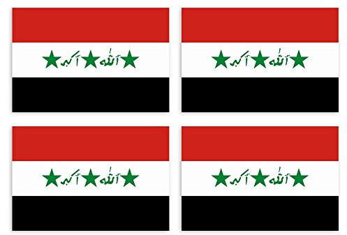 Kiwistar Aufkleber 4,5 x 3 cm Irak_1991-2004 - Land Staat Autoaufkleber Flagge Länder Wappen Fahne Sticker Kennzeichen - Auto - Fahrrad - LKW