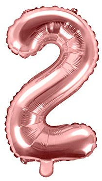 SKYLANTERN Ballon Chiffre 2 Rose Champagne 35cm