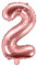 SKYLANTERN Ballon Chiffre 2 Rose Champagne 35cm