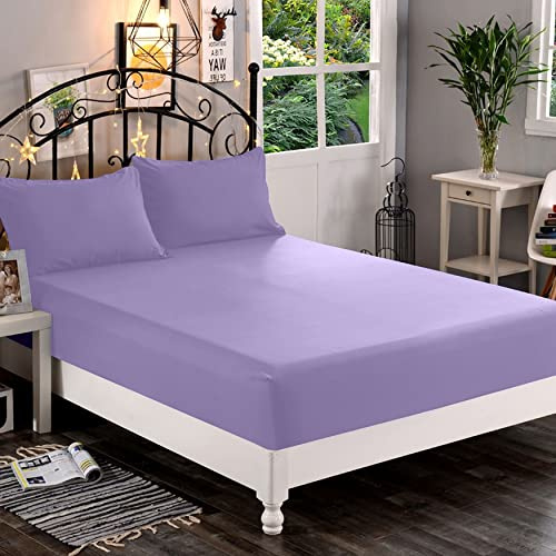 Premium Hotel Quality 1-Piece Fitted Sheet, Luxury & Softest 1500 Thread Count Egyptian Quality Bedding Fitted Sheet Deep Pocket up to 16 inch, Wrinkle and Fade Resistant, Full, Lavender