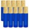 10 Pièces Bouteille d'huile Essentielle Rechargeable, 10 ML Bouteilles à Rouleaux D'Huile Essentielle, Bouteille en Verre Vide Huile, Récipients Cosmétiques(Bleu profond)