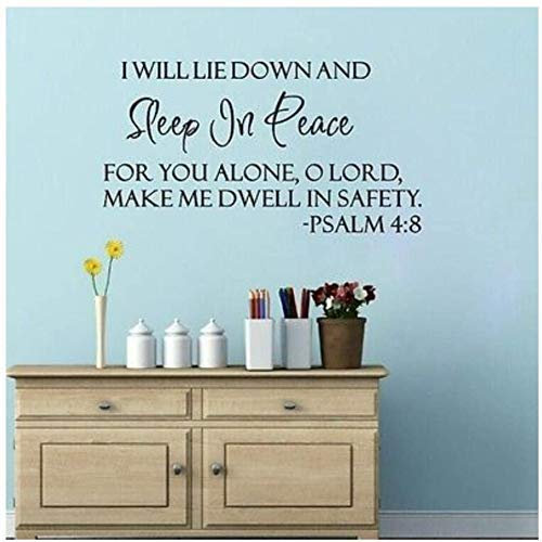 Wall Sticker Diy Vinyl Sleep In Peace Bible Scripture Wall Sticker Word Decal Home Decoration Accessories 30X56Cm