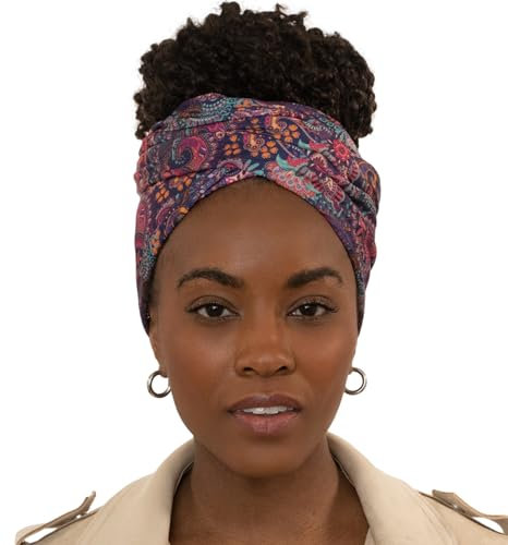 Olivia Sylx Head Wraps for Black Women - African Hair Wrap & Hair Scarf - Jersey Hair Turbans for Women - Soft & Breathable Headwrap, paisleymuster, One size