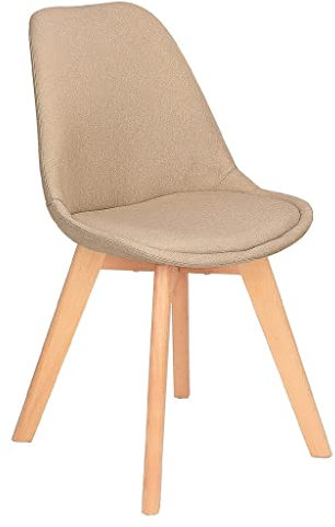 DUNAKE Skandinavischer Stuhl,Esszimmer-Schalen-Stühle,Stuhl für Esszimmer, Küche, Arbeitszimmer,​Wohnzimmer.Modernes,Bequem und langlebig, praktisch und stylisch (Color : Beige)