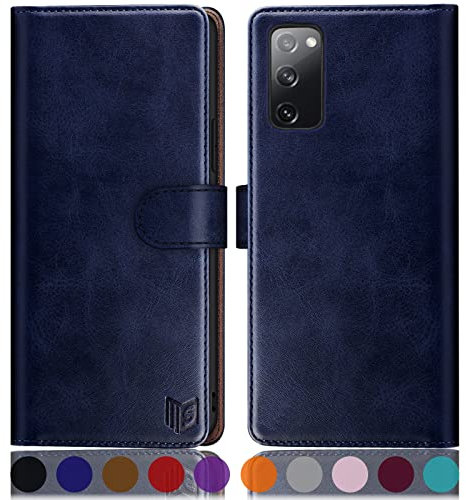 SUANPOT [RFID Schutz für Samsung Galaxy S20 FE hülle PU Leder handyhülle Lederhülle klapphülle Kartenfach Flip Phone Case Cover für Samsung S20 FE Handy hülle Phone case Cover Blau