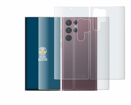 BROTECT Full-Cover Schutzfolie Matt für Samsung Galaxy S22 Ultra 5G (Display+Rückseite) (2 Stück) - Full-Screen Displayschutz-Folie, Curvedion
