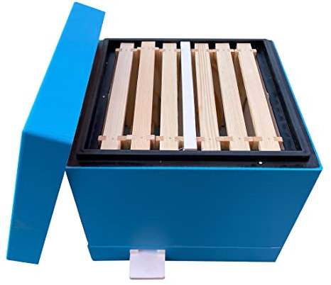 Mini Plus Beute aus Styropor inkl. 6 Rähmchen und Futtertrog bemalt Imkerei Bienen (doppelte Ausführung) Königinnen