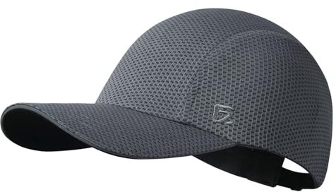 GADIEMKENSD Women's Race Day Running Hat Performance Mesh Baseball Cap - Excellent Ventilation, Lightweight, Reflective Safety Ponytail Hats for Exercise Golf Hiking Beach Workout Gym Dark Grey