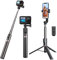 Bastone Selfie Treppiede, AuyKoo 48’’ Selfie Stick Treppiede, Treppiedi Smartphone con Telecomando Wireless Rimovibile per Gopro Hero 11/10/9/8, Phone, Asta Selfie per Go Pro