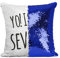 Fabulous Kissen mit Paillettenbezug Blau Yo! I'm Seven Celebration Birthday Party Gift Minimalist