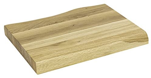 Rustic Large Wooden Solid Oak Chopping Board | 450mm x 300mm x 40mm | Natural European Oak Timber Wood Plank | Handmade Reversible Cutting Board Serving Platter