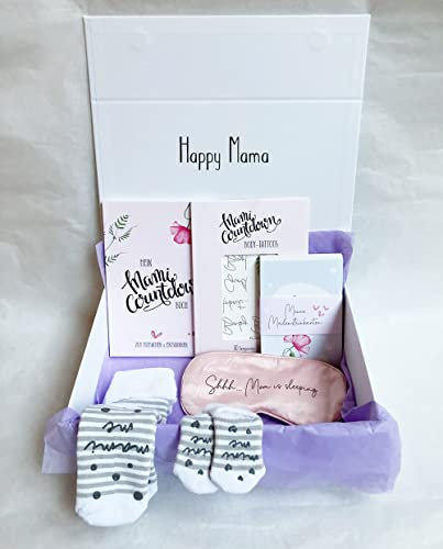 Geschenkbox Happy Mama - Das Geschenk für Schwangere, Geschenk zur Schwangerschaft, 5 Geschenke für die Mama