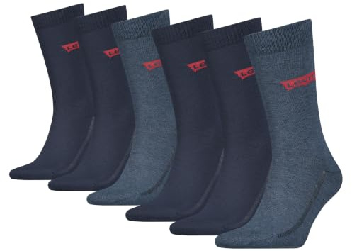 Levi's Unisex Clssc Sock CLSSC SOCK, Denim, 6-8 (Pack of 6)