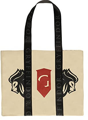Cinereplicas Harry Potter - Gryffindor Deluxe Tote Bag aus Baumwolle mit Polyesterriemen 41 * 34cm - Offizielle Lizenz