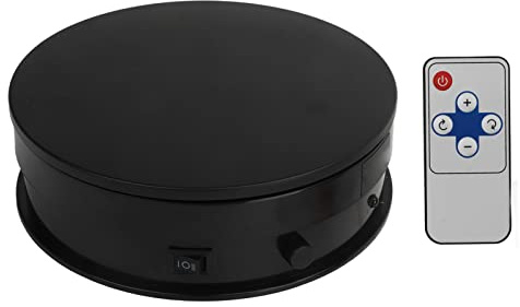 Drehteller für Fotografie, Motorisierter 360-Grad-Drehständer, 5,9 Zoll Durchmesser, Elektrischer Drehteller mit Fernbedienung für Produkte, Fotos, Kurze Videos, Panoramabilder, (Schwarz)