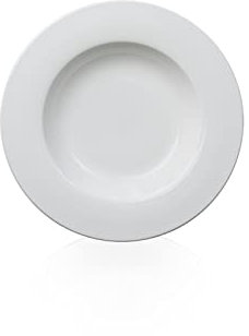 WEITZ Suppenteller 23 cm aus Bone China – Eleganter, tiefer Teller aus hochwertigem Knochenporzellan – Klassisches Weiß für stilvolle Mahlzeiten