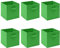 Kamorry Storage Bins, Set of 6 Storage Cubes with Handle,Foldable Fabric Storage Boxes, 26 x 26 x 28 cm, Fit Cube Storage Unit 26.5cmx26.5cmx28cm (6 Pack, Green)