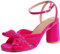 SJJH Sandalias de mujer de moda con correa al tobillo y tacones de bloque para fiestas, fucsia, 40 EU