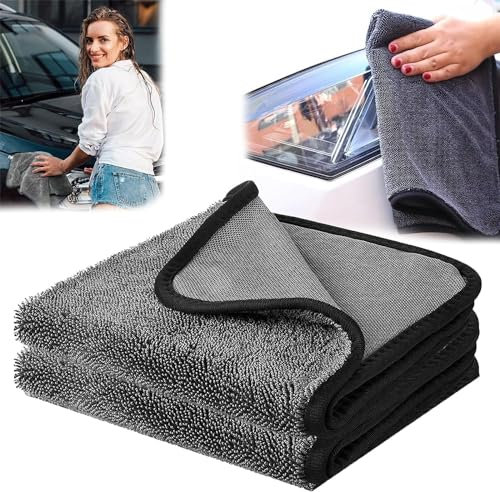 Shiny-Bath Trockentuch, Shiny Bath XXL, FASTDRY Trockentuch 40x60cm, Twist Pile Microfiber Cloth, Mikrofasertuch mit gedrehtem Flor, Duschkabinen Tuch zum Wasser Abziehen in Dusche & Bad (2PCS)