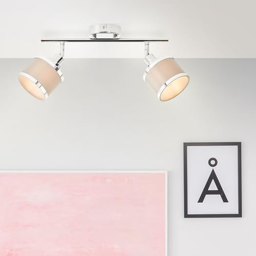 Lightbox Retro Spotrohr - 22 x 49 x 10 cm - Deckenstrahler mit Metall / | Spotrohr, 22 x 49 x 10 cm, E14, max. 28 W, schwenkbar, Metall/Textil