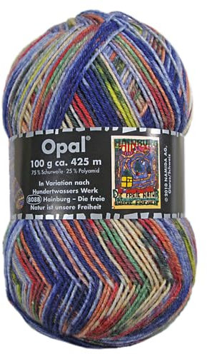 Frida's Wollhaus Opal 100 g Hundertwasser Sockenwolle 4-fach Strümpfe Socken Stricken 24 Farben (3204 | Hainburg - Die Freie Natur ist unsere Freiheit)