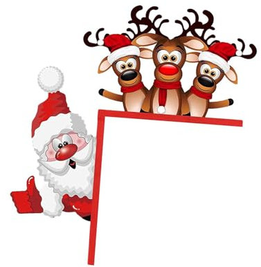 Colcolo Christmas Door Frame Decor Wood Corner Decoration Xmas Gift, Christmas Door Corner Sign for Walls, Bedroom