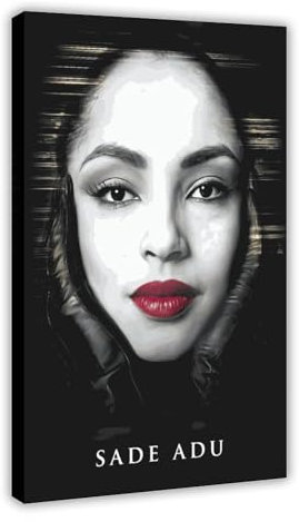 SinBii Sade Adu Abstraktes Porträt Kunst Wandbild Schönheit HD Poster Leinwand Poster Wandkunst Dekor Druck Bild Gemälde für Wohnzimmer Schlafzimmer Dekoration Rahmenstil 60 x 90 cm