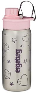 ergobag Edelstahl Trinkflasche Edelstahl Trinkflasche mit verschiedenen Motiven für Kinder, 500ml, BPA-frei, auslaufsicher, leicht zu reinigen Rosa