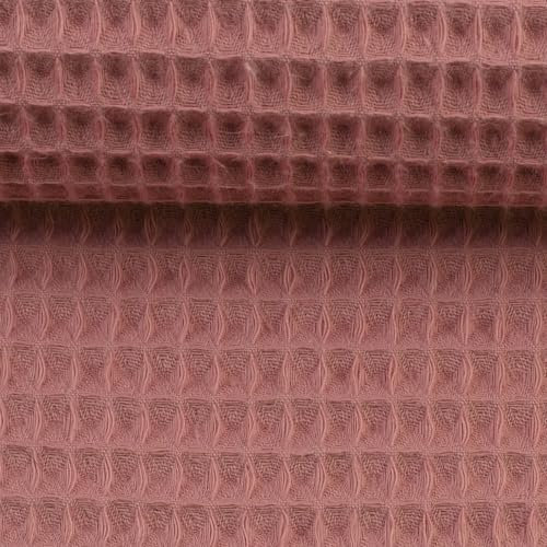 Die Stofftante Waffelpique Nelson | 0,5 m x 150 cm Meterware (kräftiges altrosa)