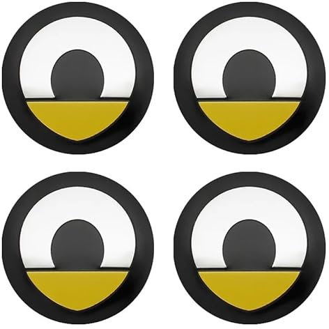 4 StüCk Radkappen Aufkleber für Smart Fortwo 451 56mm, Reifen Felgendeckel Aufkleber Nabenkappen Abzeichen Sticker Autozubehör Schmücken Zubehör,Yellow