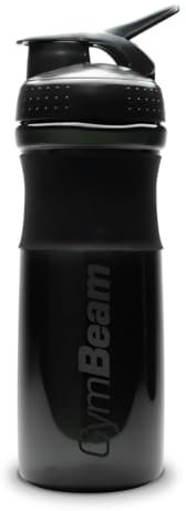 GymBeam Sportmixer Shaker All-Black, Shaker per Proteine da 760 ml, Anti-Goccia, Con Scanalature in Gomma per le Dita, Shaker da Palestra, Plastica di Alta Qualità Senza BPA e Ftalati