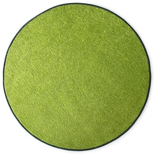 KARAT Teppich rund Ø 80cm Grün - Moderner Flauschiger Velours Kurzflor Teppich für Kinderzimmer - Spielteppich, Kinderteppich Krokodil