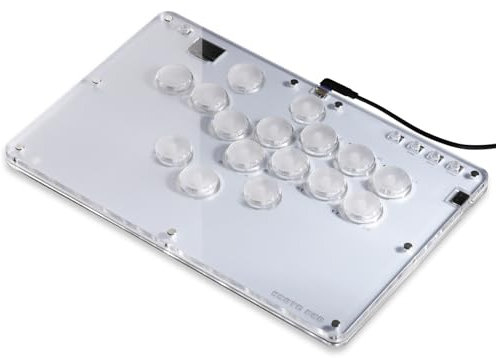 CosmoxGaming T16-C: Hebelloser Arcade-Stick mit Turbo, hebelloser Controller für PC/PS3/PS4/Switch-Spiel, Crystal Low-Profile-Switch, Arcade-Stick, unterstützt Hot Swap und SOCD