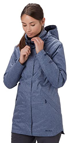Peter Storm Women's Mistral Long Jacket with Adjustable Rollaway Hood & 3 Zipped Pockets, Waterproof & Breathable Longline Raincoat (UK, Numeric, 6, Regular, Regular, Navy)