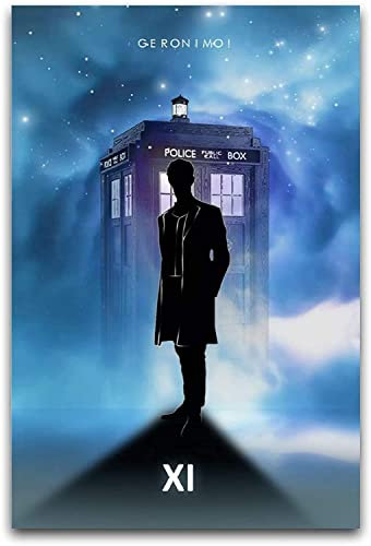 JINLIMAO Wanddeko Poster 40 * 60CM Senza Cornice Doctor Who th Doctor con poster del Tardis e arte della parete Arredamento moderno della camera da letto della famiglia