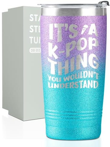 Onebttl Kpop K-Pop Edelstahlbecher mit Deckel und Strohhalm, 590 ml, für koreanische Pop-Liebhaber, Freunde zu Weihnachten, Geburtstag