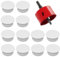 12pcs Table Cable Grommet Set, Cable Wire Grommet, 60mm Desk Cable Grommet, Computer Desk Cable Hole Cover, Round Cable Hole Covers for Office Table and Home with Drill Bit (White, 60mm)