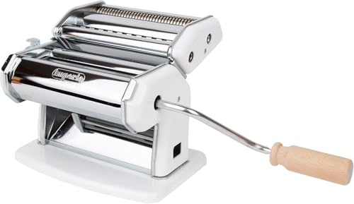 Imperia IPASTA Classica. Nudelmaschine, 100 % Made in Italy. Frische Nudelmaschine aus Stahl. Manuelle Blättermaschine mit Kurbel Erstellen Sie ein Blätterblatt für Lasagne Tagliolini Fettuccine.