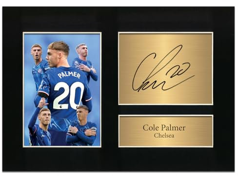 Cole Palmer Autograph Chelsea Signed Photo Print with Mount, Pre-Printed Signature, Full Colour #160