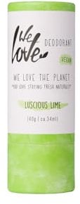 WE LOVE THE PLANET - Natürlicher Deo-Stick Luscious Lime, 40g - Vegan – Aluminiumfrei – Langanhaltender Schutz – Plastikfrei – Ohne Tierversuche – Unisex – 1 Deo reicht ca. 2-3 Monate!