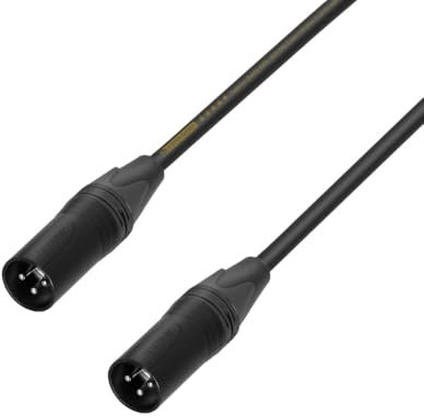 Adam Hall Cables 5 STAR DMM 0020 - Adapterkabel, XLR 3-Pol Male x XLR 3-Pol Male, schwarz, 0,2 m