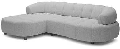 DomoHome ECKSOFA WESPER S - Eckcouch Mit Elektrischer Sitzverstellung, L-förmig, Freistehend, Relaxfunktion, Avangarde Collection, 183x284x79 cm Linke Seite Grau